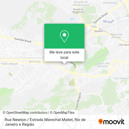 Rua Newton / Estrada Marechal Mallet mapa