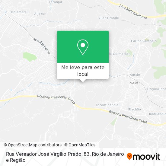 Rua Vereador José Virgílio Prado, 83 mapa