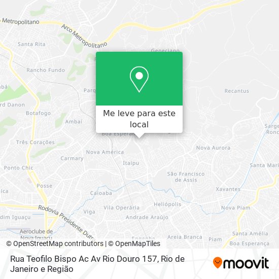 Rua Teofilo Bispo Ac Av Rio Douro 157 mapa