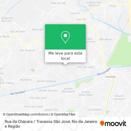 Rua da Chácara / Travessa São José mapa