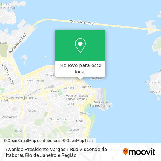 Avenida Presidente Vargas / Rua Visconde de Itaboraí mapa