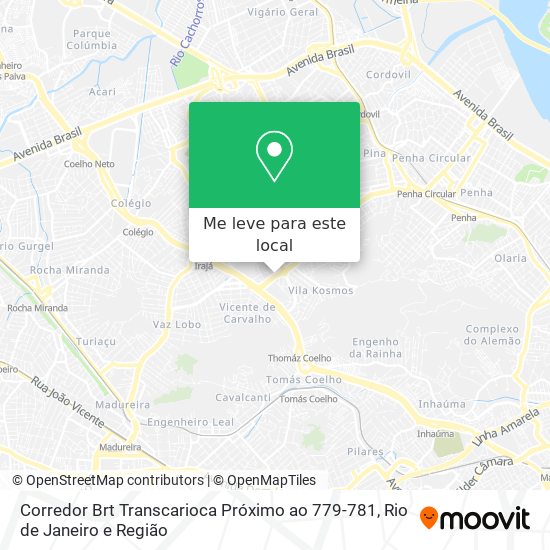 Corredor Brt Transcarioca Próximo ao 779-781 mapa