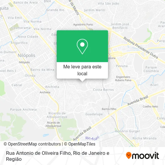 Rua Antonio de Oliveira Filho mapa