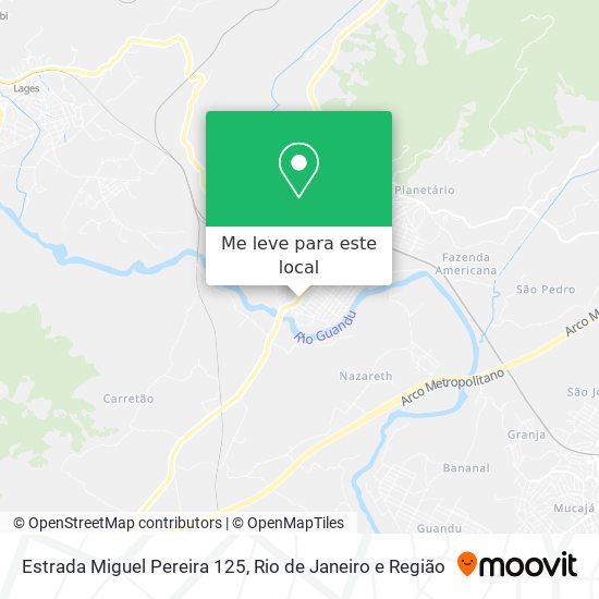 Estrada Miguel Pereira 125 mapa