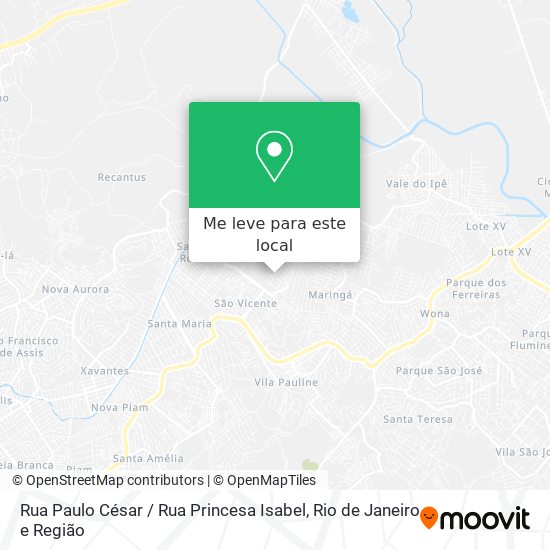 Rua Paulo César / Rua Princesa Isabel mapa
