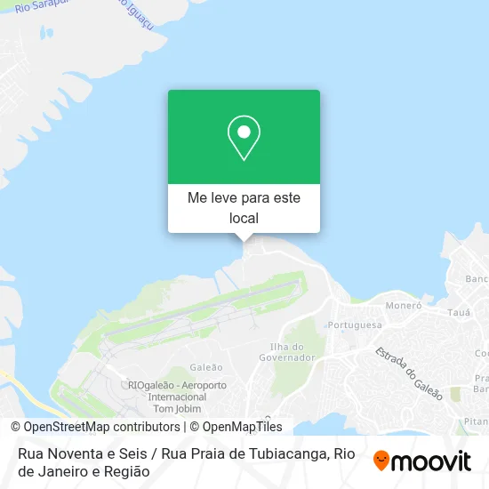 Rua Noventa e Seis / Rua Praia de Tubiacanga mapa