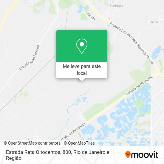 Estrada Reta Oitocentos, 800 mapa
