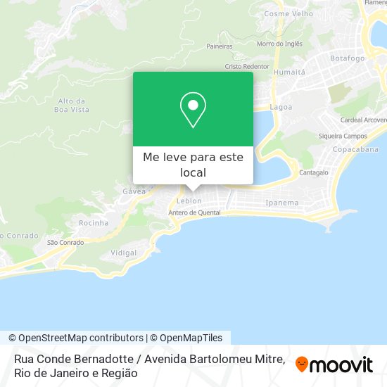 Rua Conde Bernadotte / Avenida Bartolomeu Mitre mapa