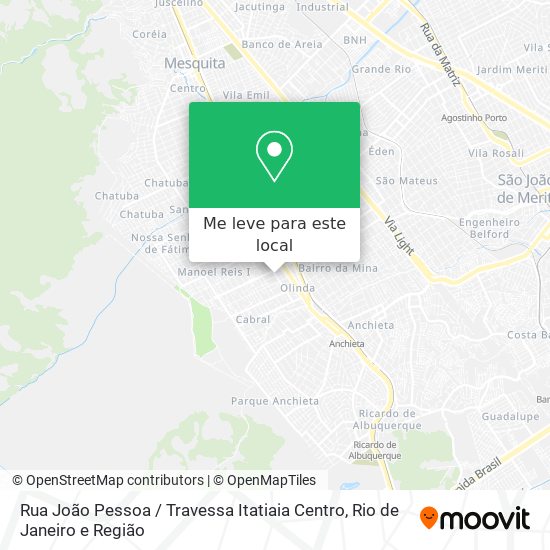 Rua João Pessoa / Travessa Itatiaia Centro mapa