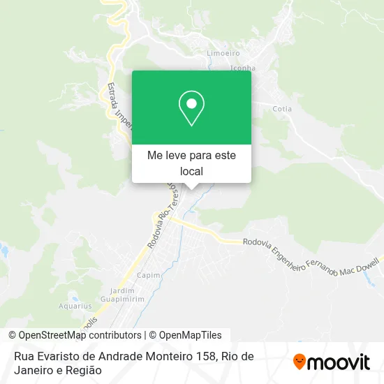 Rua Evaristo de Andrade Monteiro 158 mapa