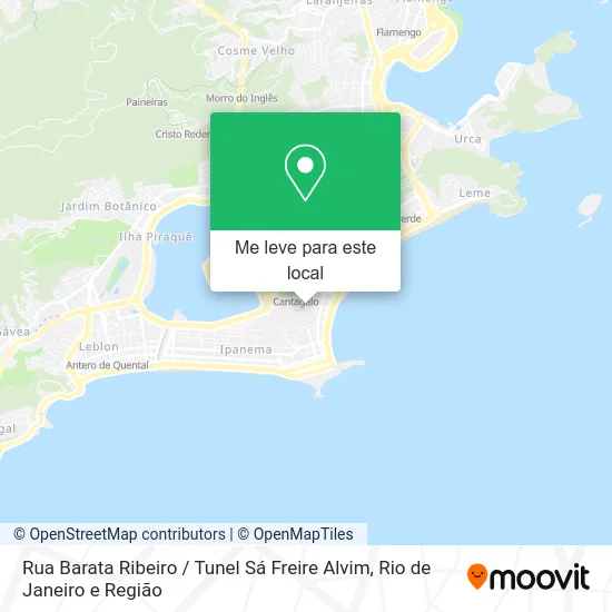Rua Barata Ribeiro / Tunel Sá Freire Alvim mapa