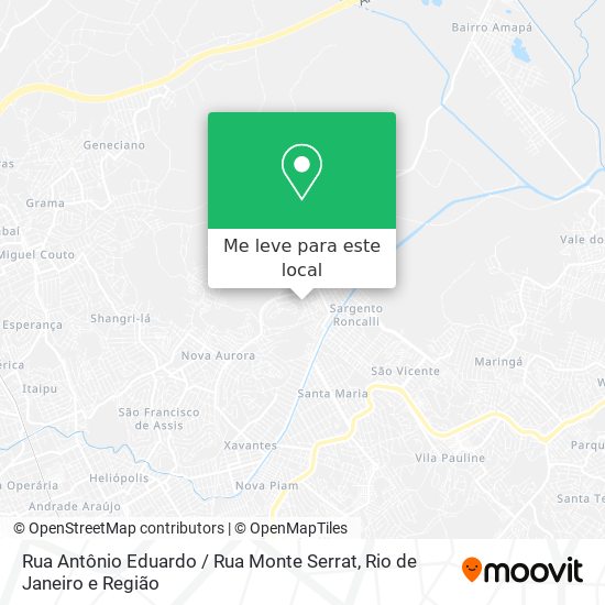 Rua Antônio Eduardo / Rua Monte Serrat mapa
