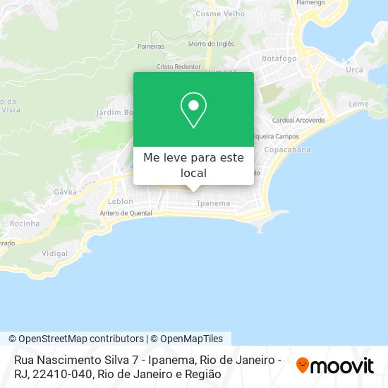 Rua Nascimento Silva 7 - Ipanema, Rio de Janeiro - RJ, 22410-040 mapa