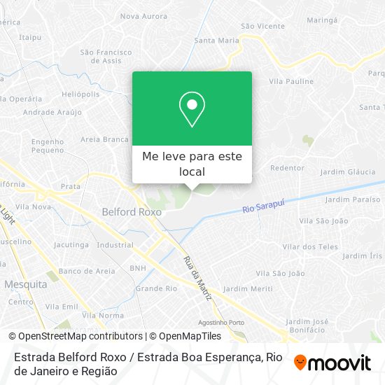 Estrada Belford Roxo / Estrada Boa Esperança mapa