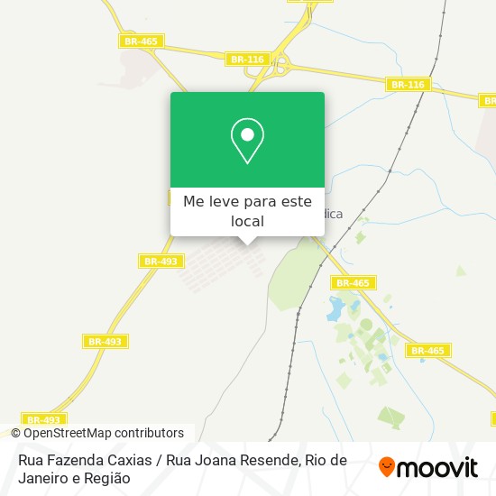 Rua Fazenda Caxias / Rua Joana Resende mapa