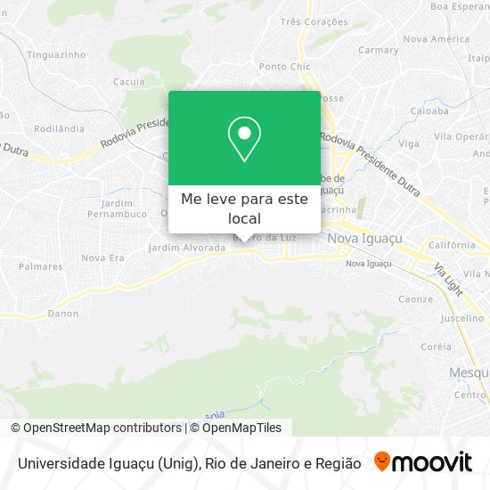 Universidade Iguaçu (Unig) mapa