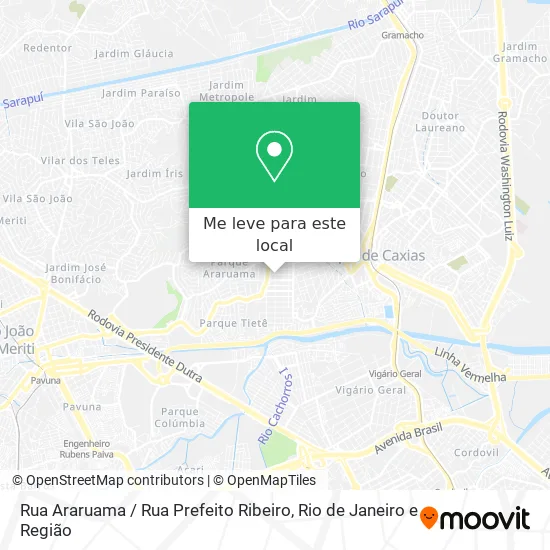 Rua Araruama / Rua Prefeito Ribeiro mapa