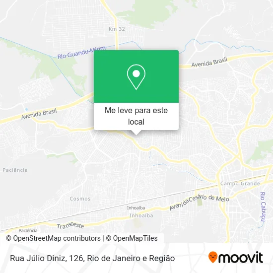 Rua Júlio Diniz, 126 mapa