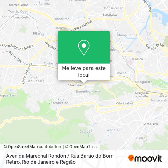 Avenida Marechal Rondon / Rua Barão do Bom Retiro mapa