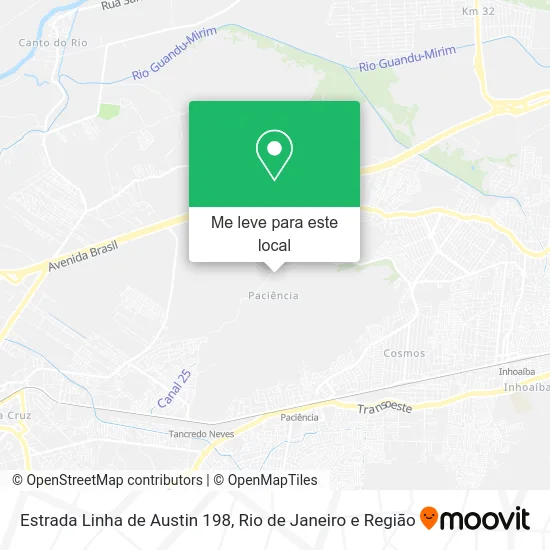 Estrada Linha de Austin 198 mapa