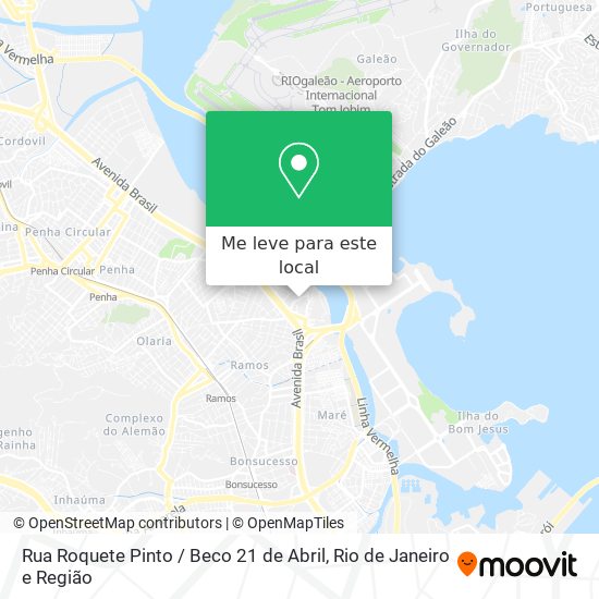 Rua Roquete Pinto / Beco 21 de Abril mapa
