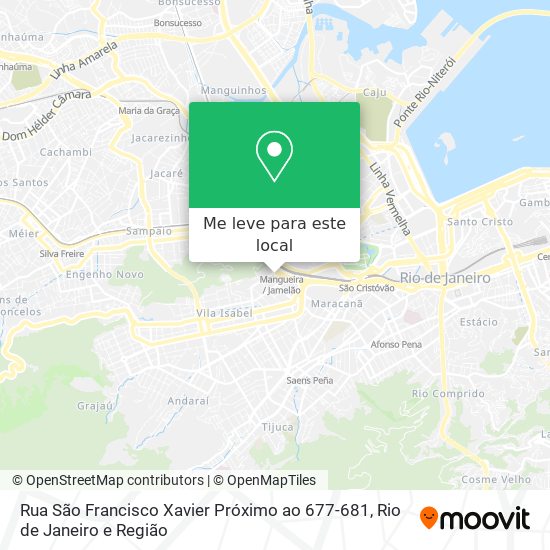 Rua São Francisco Xavier Próximo ao 677-681 mapa