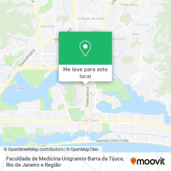 Faculdade de Medicina-Unigranrio-Barra da Tijuca mapa