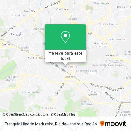 Franquia Hinode Madureira mapa