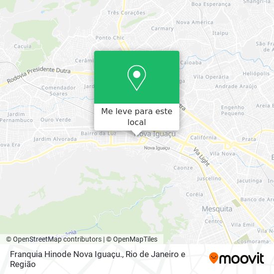 Franquia Hinode Nova Iguaçu. mapa