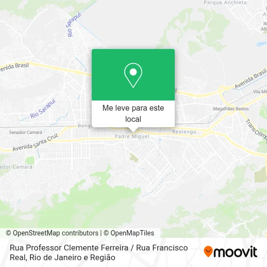 Rua Professor Clemente Ferreira / Rua Francisco Real mapa