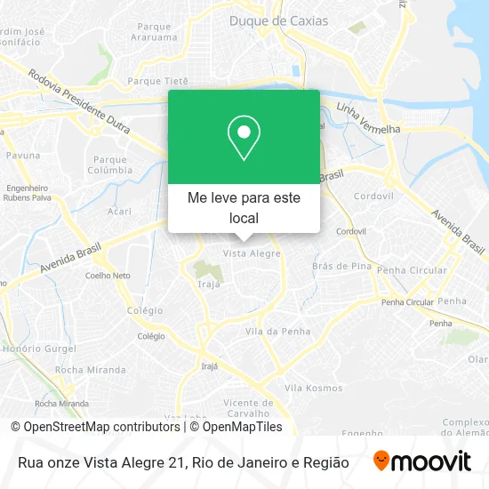 Rua onze Vista Alegre 21 mapa