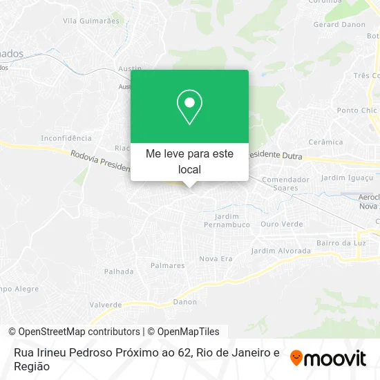 Rua Irineu Pedroso Próximo ao 62 mapa