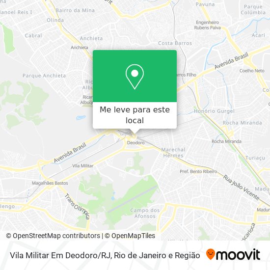 Vila Militar Em Deodoro/RJ mapa
