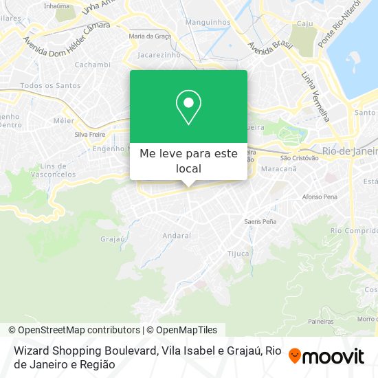 Wizard Shopping Boulevard, Vila Isabel e Grajaú mapa