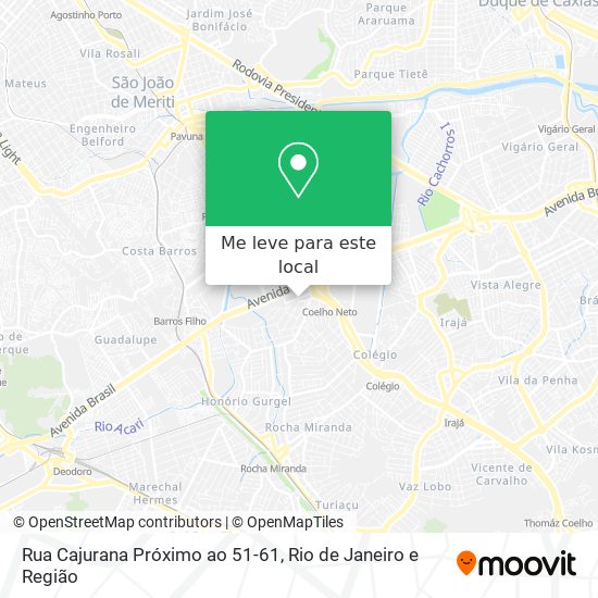 Rua Cajurana Próximo ao 51-61 mapa