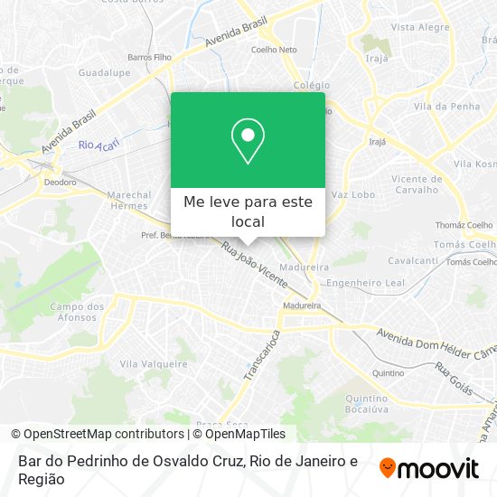 Bar do Pedrinho de Osvaldo Cruz mapa