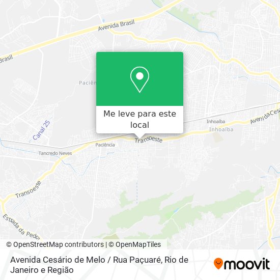 Avenida Cesário de Melo / Rua Paçuaré mapa