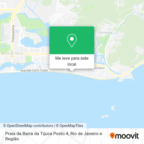 Praia da Barra da Tijuca Posto 4 mapa