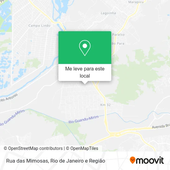 Rua das Mimosas mapa