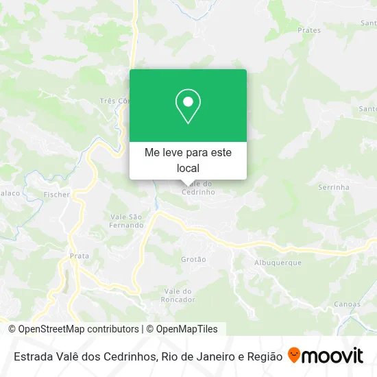 Estrada Valê dos Cedrinhos mapa
