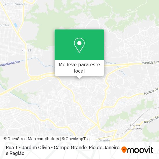 Rua T - Jardim Olivia - Campo Grande mapa