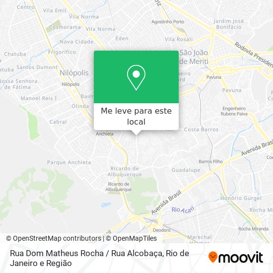 Rua Dom Matheus Rocha / Rua Alcobaça mapa