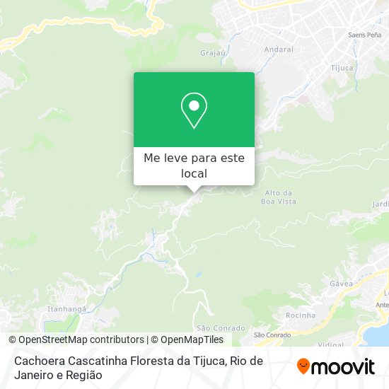 Cachoera Cascatinha Floresta da Tijuca mapa