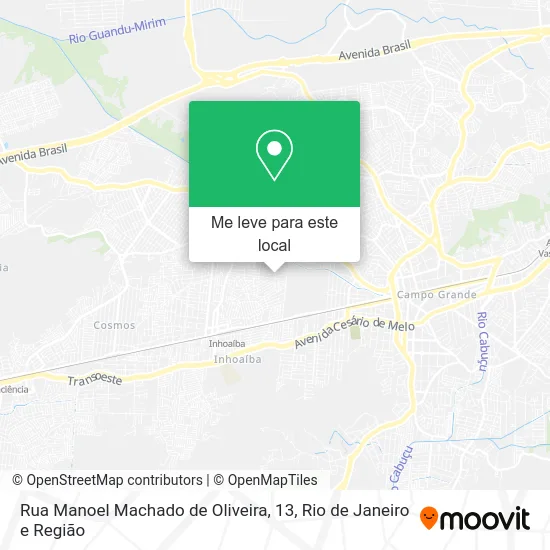 Rua Manoel Machado de Oliveira, 13 mapa