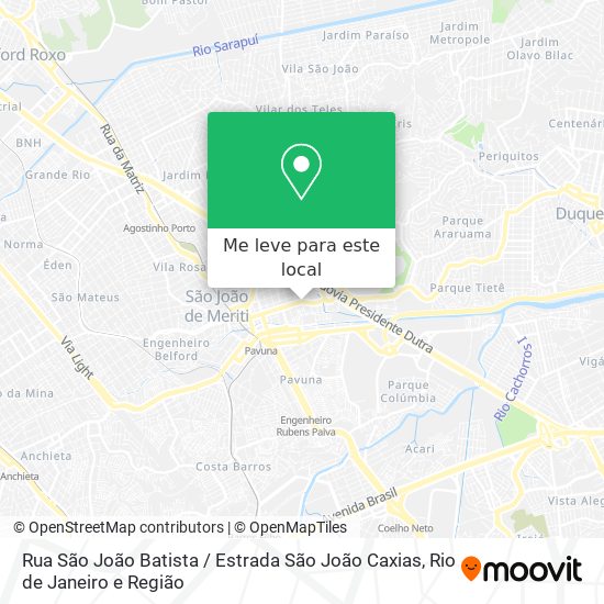 Rua São João Batista / Estrada São João Caxias mapa