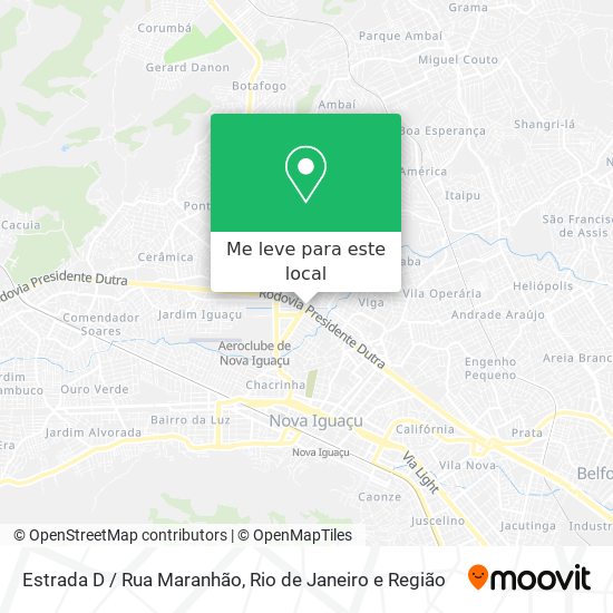 Estrada D / Rua Maranhão mapa