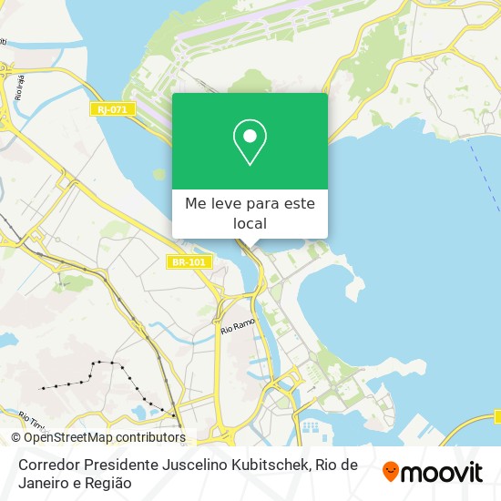 Corredor Presidente Juscelino Kubitschek mapa