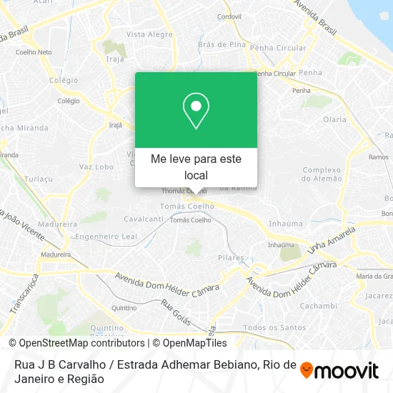 Rua J B Carvalho / Estrada Adhemar Bebiano mapa