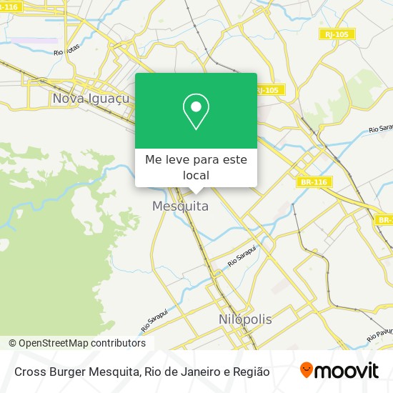 Cross Burger Mesquita mapa