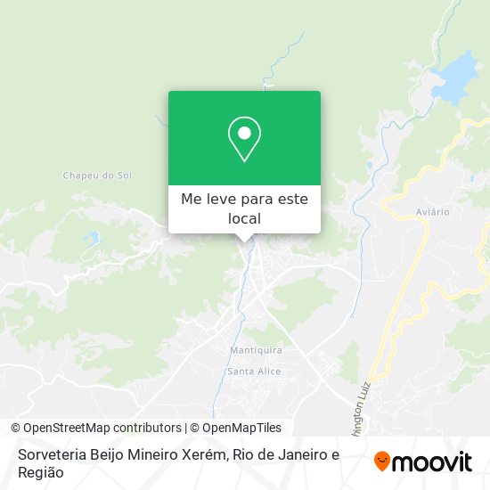 Sorveteria Beijo Mineiro Xerém mapa